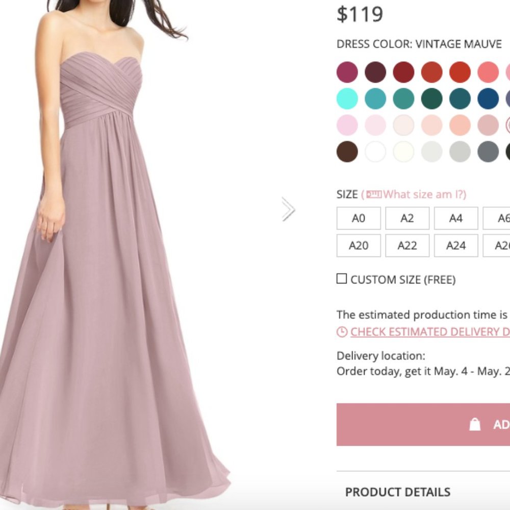 Azazie Yasmin Dress -- Vintage Mauve